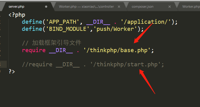 base.php是5.1框架里的，没有start.php